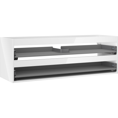 Mexen Box-A valamu aluse kapi korpus 140 cm, 2 sahtlit, valge läige - 91AX0-1400-470-2-00