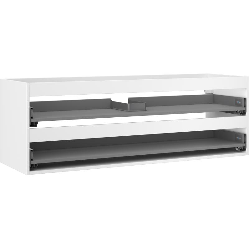 Mexen Box-A σώμα ντουλαπιού κάτω από νιπτήρα 140 cm, 2 συρτάρια, λευκό ματ