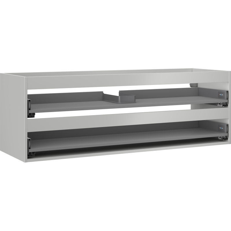 Mexen Box-A skapja korpuss zem izlietnes 140 cm, 2 atvilktnes, pelēks mats - 91AX0-1400-470-2-62