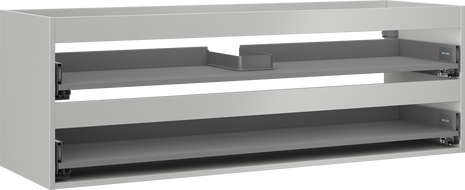 Mexen Box-A σώμα ντουλαπιού κάτω από νιπτήρα 140 cm, 2 συρτάρια, γκρι ματ