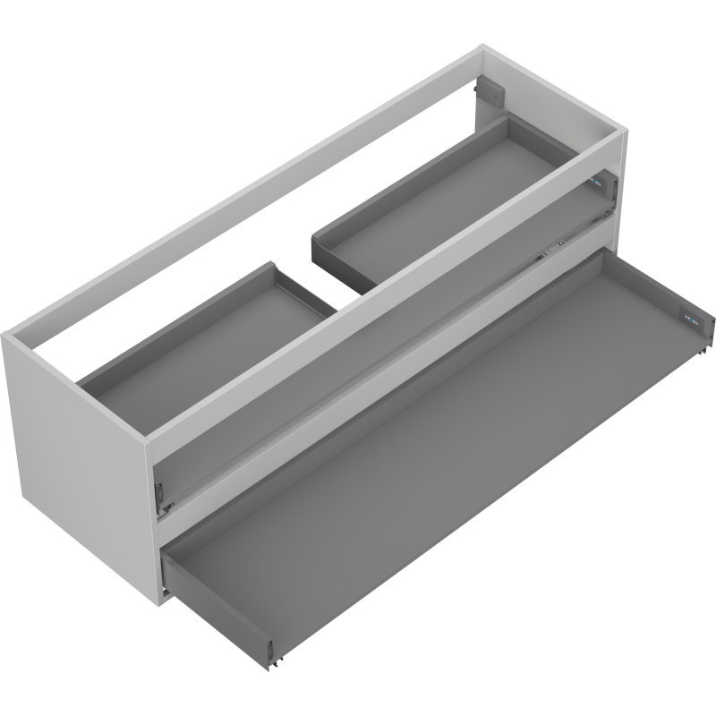 Mexen Box-A 140 cm pesuallaskaapin runko, 2 laatikkoa, harmaa matta - 91AX0-1400-470-2-62