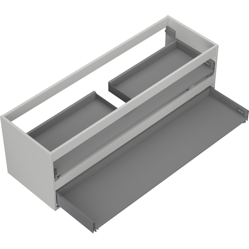 Mexen Box-A Vanity Cabinet Body 140 cm, 2 Drawers, Matte Grey - 91AX0-1400-470-2-62