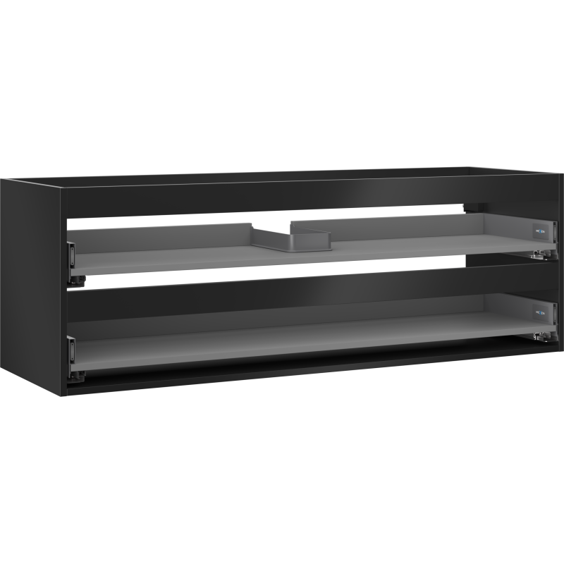 Mexen Box-A Unterschrankschrank 140 cm, 2 Schubladen, schwarz matt - 91AX0-1400-470-2-71