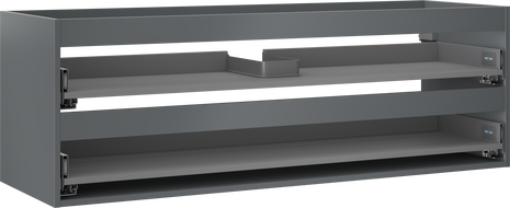 Mexen Box-A cuerpo de mueble bajo lavabo 140 cm, 2 cajones, grafito mate - 91AX0-1400-470-2-66