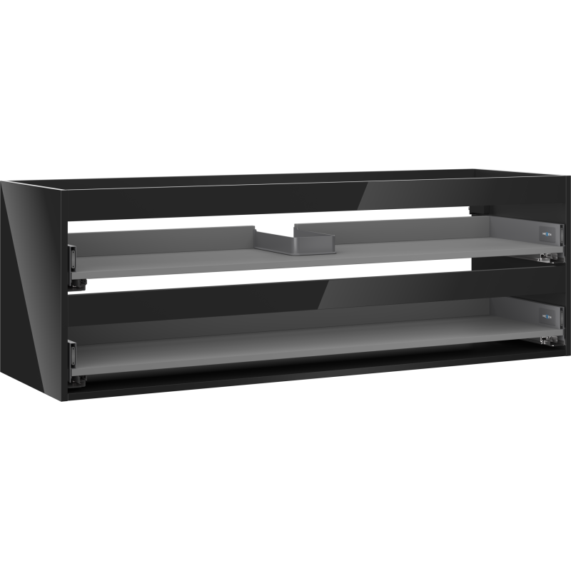 Mexen Box-A 140 cm pesuallaskaapin runko, 2 laatikkoa, musta kiiltävä - 91AX0-1400-470-2-70