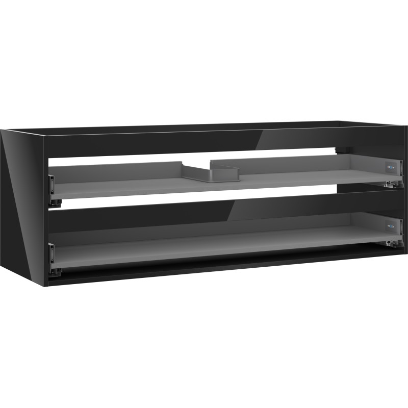 Mexen Box-A valamualuse kapi korpus 140 cm, 2 sahtlit, must läige - 91AX0-1400-470-2-70