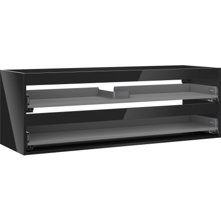 Mexen Box-A cabinet body for washbasin 140 cm, 2 drawers, black gloss - 91AX0-1400-470-2-70