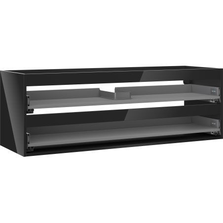 Mexen Box-A valamualuse kapi korpus 140 cm, 2 sahtlit, must läige - 91AX0-1400-470-2-70