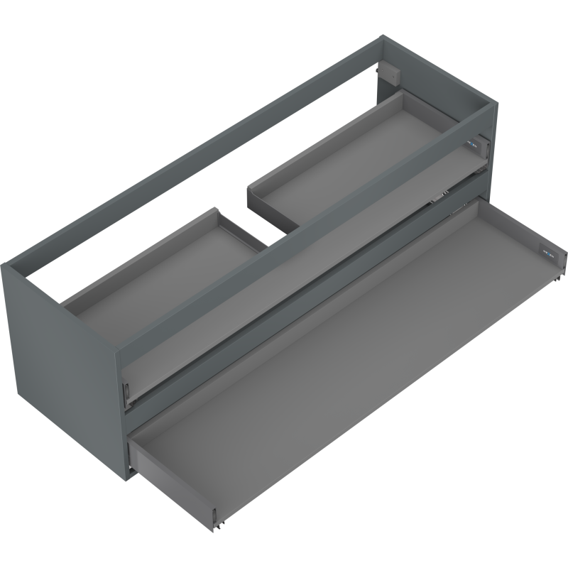 Mexen Box-A corpo do armário de lavatório 140 cm, 2 gavetas, grafite mate - 91AX0-1400-470-2-66