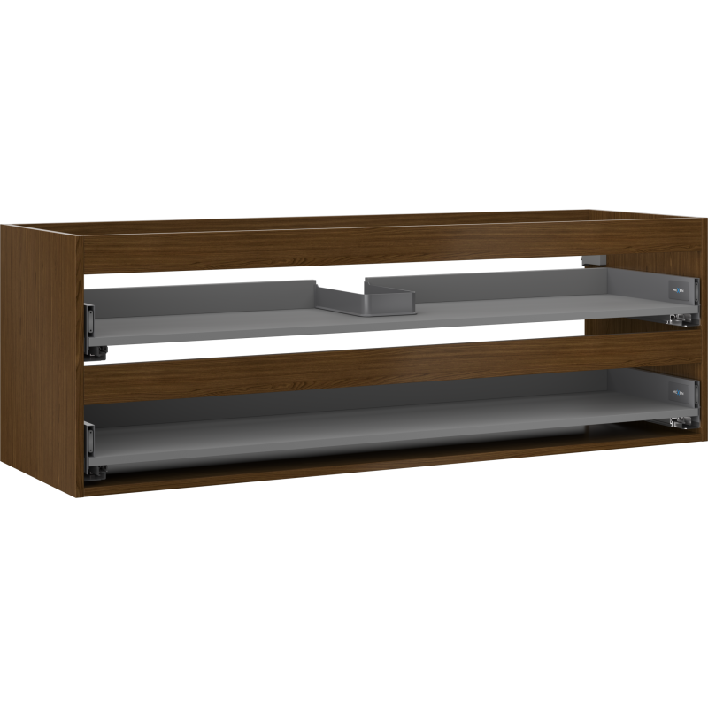 Mexen Box-A korpus szafki podumywalkowej 140 cm, 2 szuflady, orzech - 91AX0-1400-470-2-86