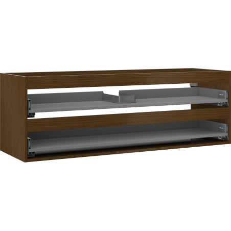 Mexen Box-A Vanity Cabinet Base 140 cm, 2 Drawers, Walnut - 91AX0-1400-470-2-86