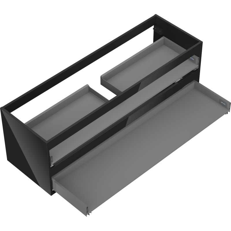 Mexen Box-A valamualuse kapi korpus 140 cm, 2 sahtlit, must läige - 91AX0-1400-470-2-70