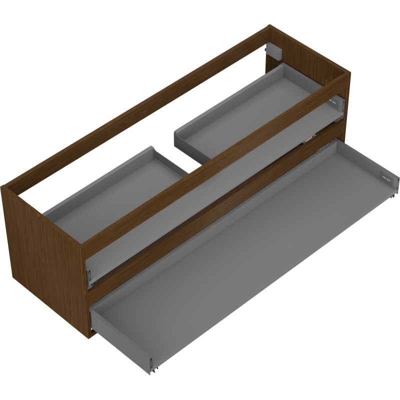 Mexen Box-A kastlichaam onder de wastafel 140 cm, 2 laden, walnoot - 91AX0-1400-470-2-86