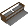 Mexen Box-A Vanity Cabinet Base 140 cm, 2 Drawers, Walnut - 91AX0-1400-470-2-86