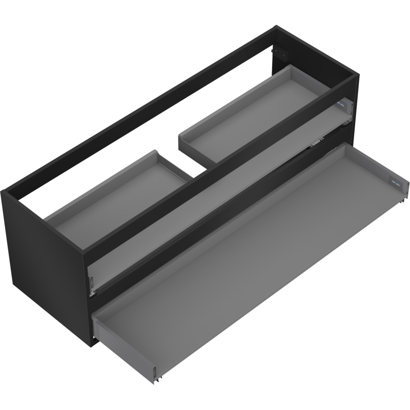 Mexen Box-A korpus szafki podumywalkowej 140 cm, 2 szuflady, czarny mat - 91AX0-1400-470-2-71