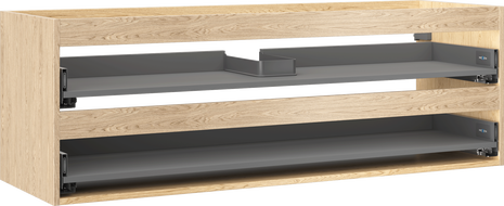 Mexen Box-A cuerpo del gabinete bajo lavabo 140 cm, 2 cajones, roble - 91AX0-1400-470-2-81