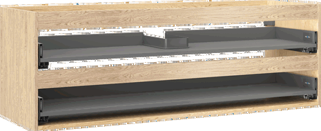 Mexen Box-A skapja korpuss zem izlietnes 140 cm, 2 atvilktnes, ozols - 91AX0-1400-470-2-81