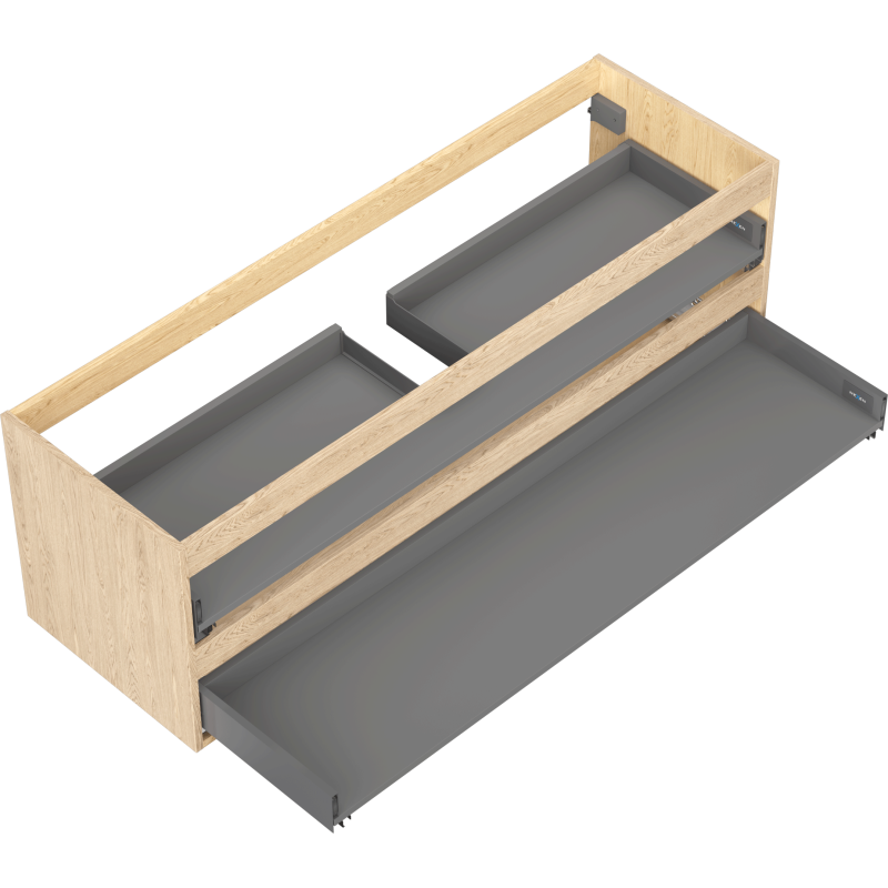 Mexen Box-A korpus szafki podumywalkowej 140 cm, 2 szuflady, dąb - 91AX0-1400-470-2-81