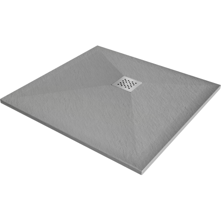 Mexen Stone+ composite square shower tray 70 x 70 cm, gray-concrete - 44617070