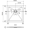 Mexen Stone+ vierkante composiet douchebak 80 x 80 cm, grijs-beton - 44618080
