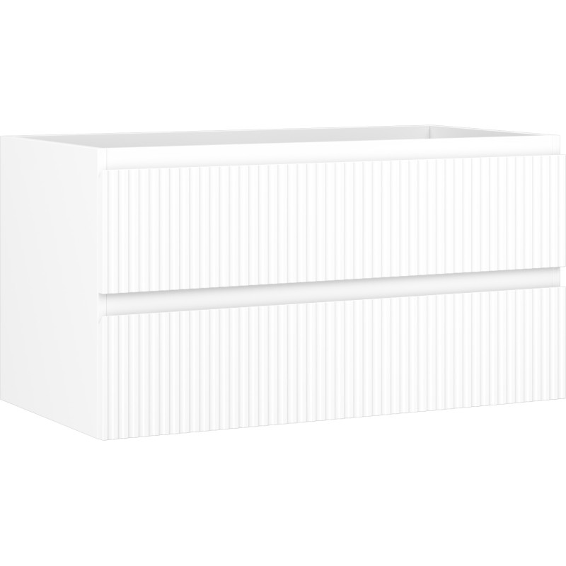 Mexen Rivel kupaonski ormaric ispod umivaonika 90 cm, 2 ladice, rebrasta, bijela mat - 91A20-09047-2-BFF01