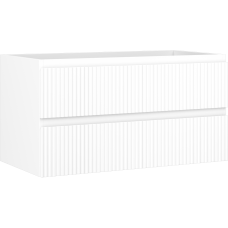 Mexen Rivel szafka łazienkowa podumywalkowa 90 cm, 2 szuflady, ryflowana , biała mat - 91A20-09047-2-BFF01