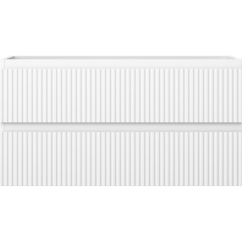 Mexen Rivel badkamerkastje voor wastafel 90 cm, 2 lades, gegolfd, wit mat - 91A20-09047-2-BFF01