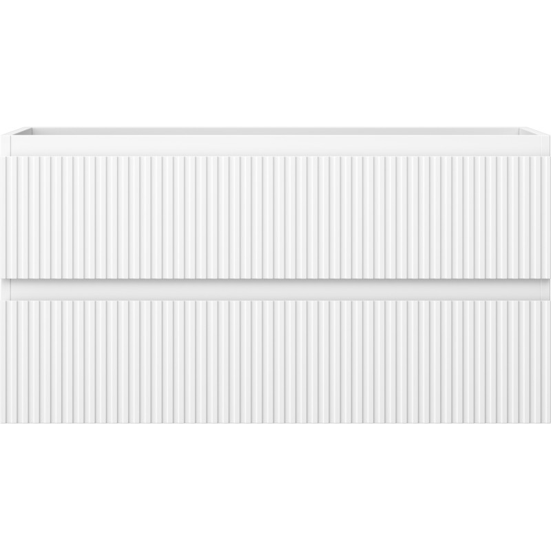 Mexen Rivel kupaonski ormaric ispod umivaonika 90 cm, 2 ladice, rebrasta, bijela mat - 91A20-09047-2-BFF01