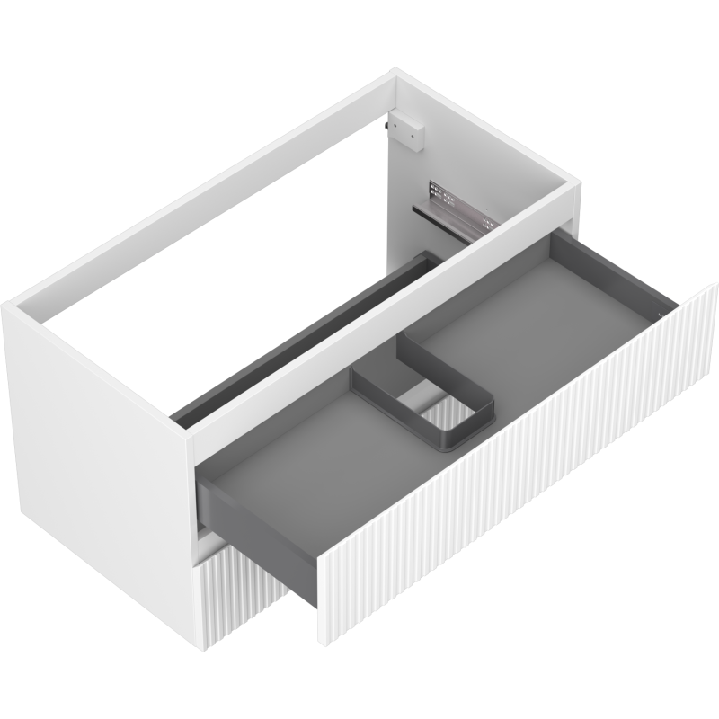 Mexen Rivel mueble de baño para lavabo 90 cm, 2 cajones, acanalado, blanco mate - 91A20-09047-2-BFF01