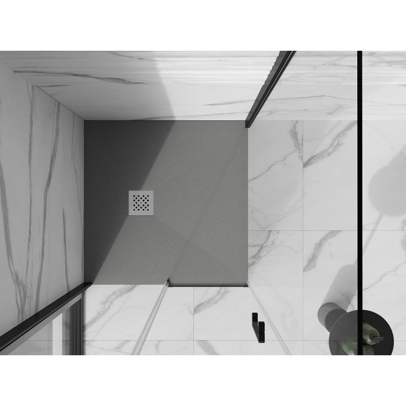 Mexen Stone+ receveur de douche en composite carré 80 x 80 cm, gris-béton - 44618080