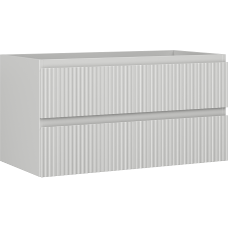 Mexen Rivel Badezimmerschrank für Waschbecken 90 cm, 2 Schubladen, gerillt, grau matt - 91A20-09047-2-BFF62