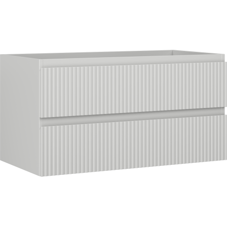 Mexen Rivel bathroom cabinet 90 cm, 2 drawers, fluted, matte grey - 91A20-09047-2-BFF62