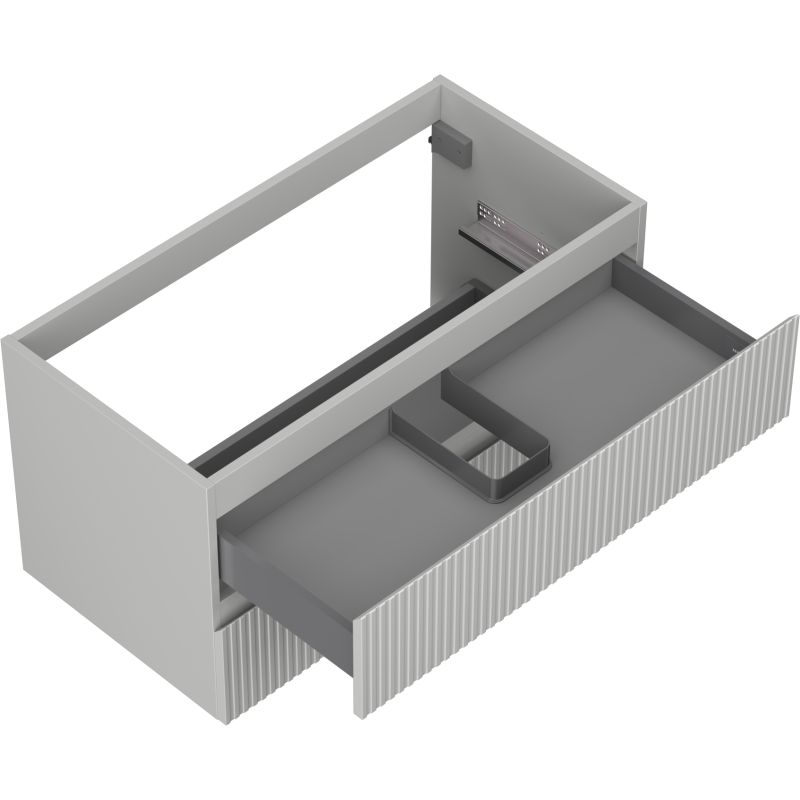 Mexen Rivel Unterschrank für das Badezimmer 90 cm, 2 Schubladen, geriffelt, grau matt - 91A20-09047-2-BFF62
