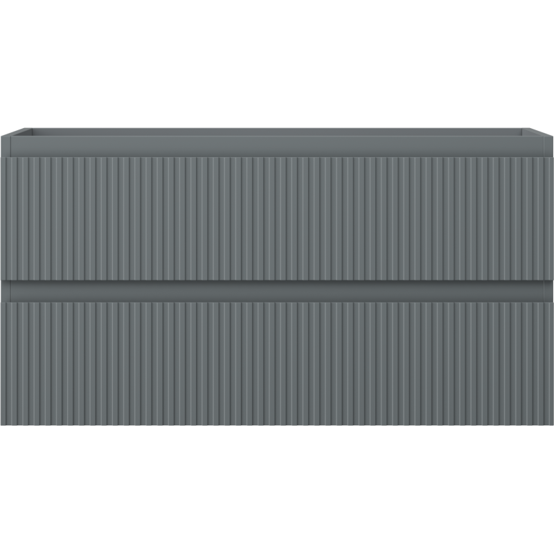 Mexen Rivel bathroom cabinet for under sink 90 cm, 2 drawers, fluted, graphite matt - 91A20-09047-2-BFF66