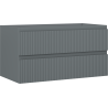 Mexen Rivel Badezimmerunterschrank 90 cm, 2 Schubladen, geriffelt, Graphit matt - 91A20-09047-2-BFF66