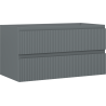 Mexen Rivel szafka łazienkowa podumywalkowa 90 cm, 2 szuflady, ryflowana , grafit mat - 91A20-09047-2-BFF66