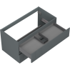Mexen Rivel Badezimmerunterschrank 90 cm, 2 Schubladen, geriffelt, Graphit matt - 91A20-09047-2-BFF66