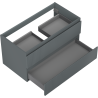 Mexen Rivel Badezimmerunterschrank 90 cm, 2 Schubladen, geriffelt, Graphit matt - 91A20-09047-2-BFF66
