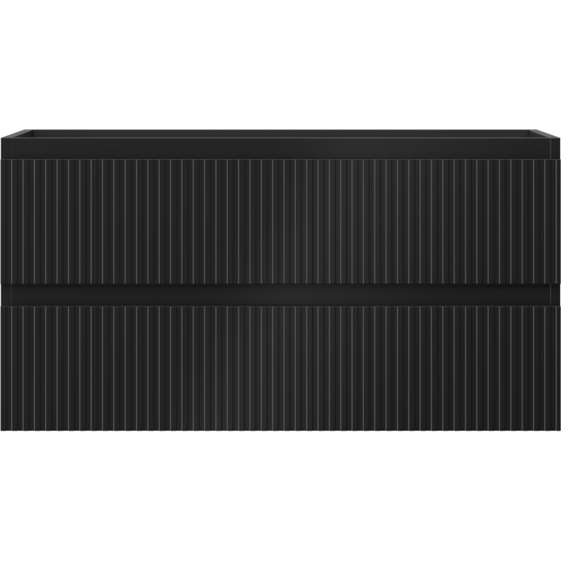 Mexen Rivel badkamerkast onder de wastafel 90 cm, 2 laden, gegroefd, zwart mat - 91A20-09047-2-BFF71