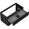 Mexen Rivel Badezimmer-Unterschrank 90 cm, 2 Schubladen, geriffelt, schwarz matt - 91A20-09047-2-BFF71