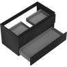 Mexen Rivel armario de baño bajo lavabo 90 cm, 2 cajones, acanalado, negro mate - 91A20-09047-2-BFF71