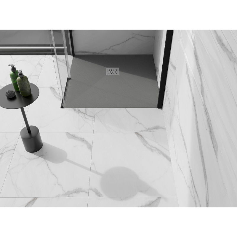 Mexen Stone+ τετράγωνη σύνθετη ντουζιέρα 90 x 90 cm, γκρι-μπετόν - 44619090