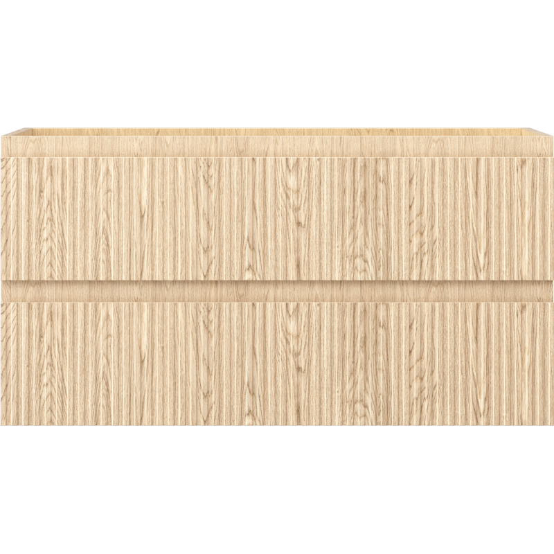 Mexen Rivel badkamerkastje onder de wastafel 90 cm, 2 lades, geribbeld, eik - 91A20-09047-2-BFF81