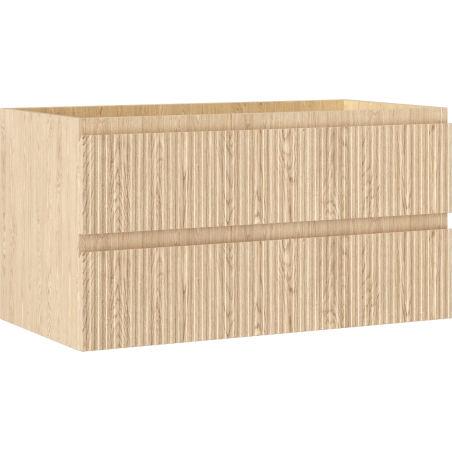 Mexen Rivel szafka łazienkowa podumywalkowa 90 cm, 2 szuflady, ryflowana , dąb - 91A20-09047-2-BFF81