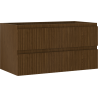 Mexen Rivel Badezimmerschrank für Waschbecken 90 cm, 2 Schubladen, geriffelt, Nussbaum - 91A20-09047-2-BFF86