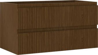 Mexen Rivel armário de casa de banho para lavatório 90 cm, 2 gavetas, ranhurado, nogueira - 91A20-09047-2-BFF86