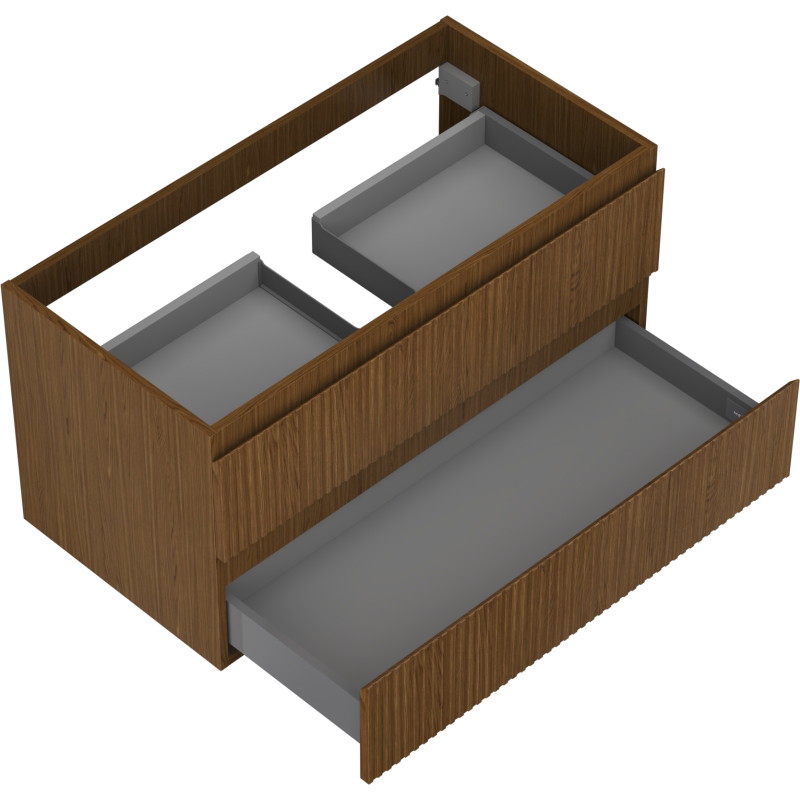 Mexen Rivel vannitoa valamu aluskapp 90 cm, 2 sahtlit, sooniline, pähkel - 91A20-09047-2-BFF86