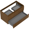 Mexen Rivel Badezimmerschrank für Waschbecken 90 cm, 2 Schubladen, geriffelt, Nussbaum - 91A20-09047-2-BFF86