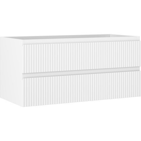 Mexen Rivel szafka łazienkowa podumywalkowa 100 cm, 2 szuflady, ryflowana , biała mat - 91A20-10047-2-BFF01
