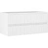 Mexen Rivel Badezimmerschrank für Waschtisch 100 cm, 2 Schubladen, geriffelt, weiß matt - 91A20-10047-2-BFF01